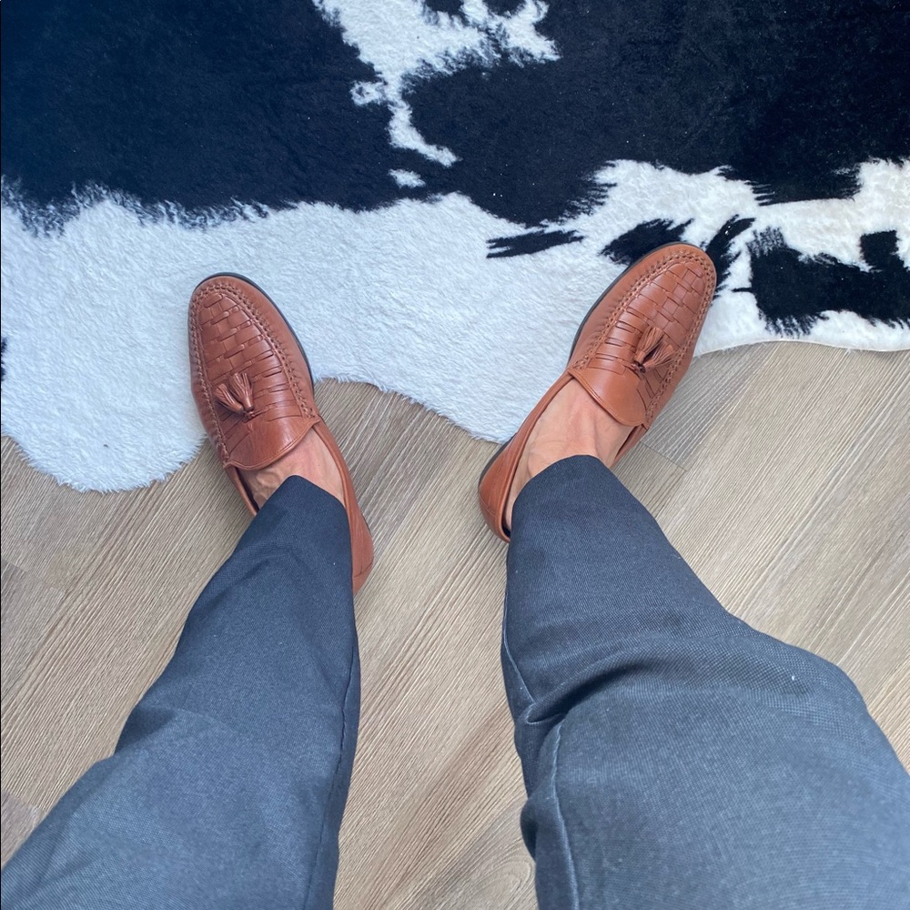 Black Textured Dress Pants